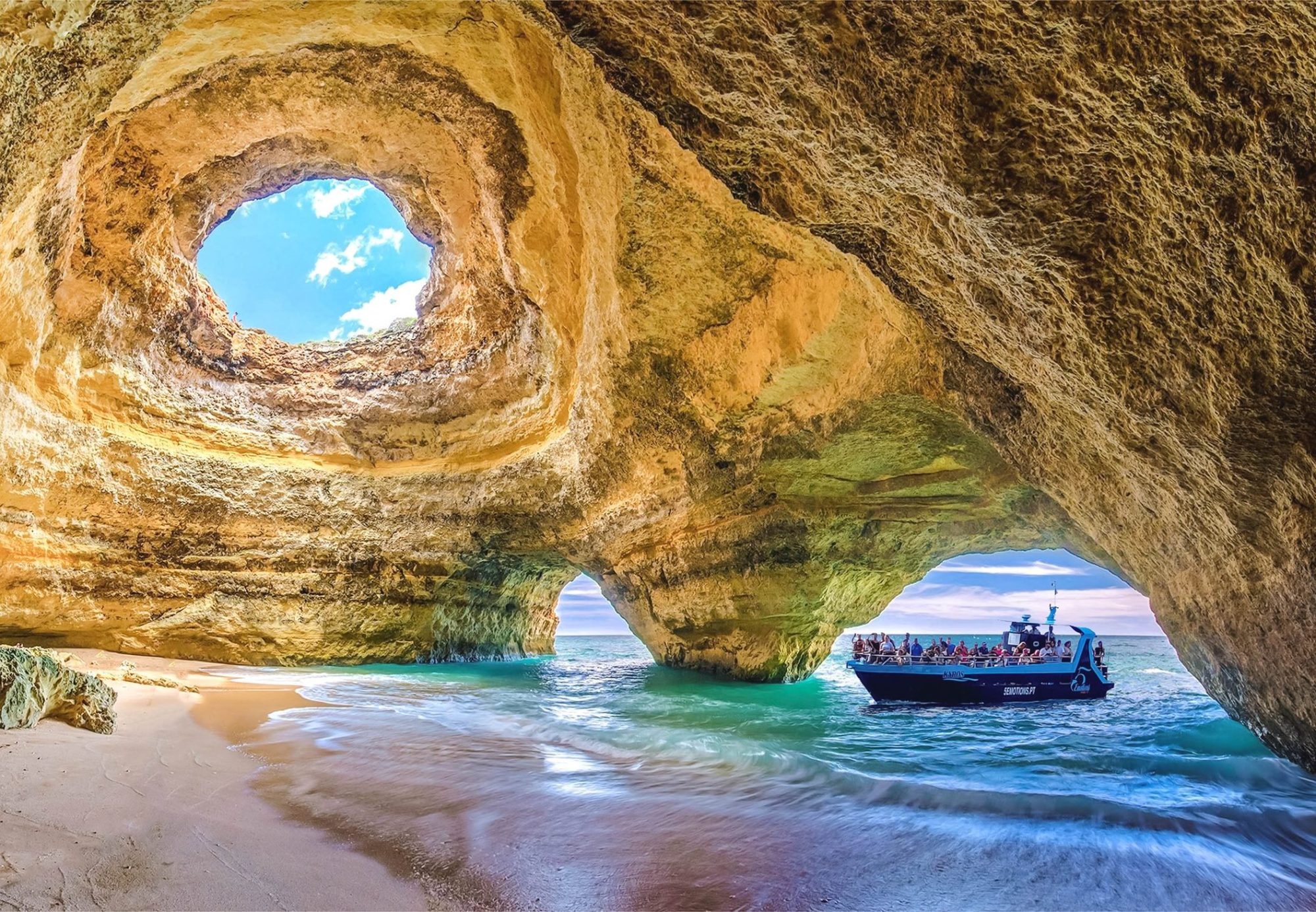 Boat tour inside Benagil Cave from Portimão on the Algarve coast